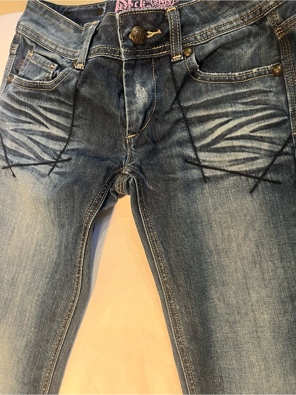 Rock & Republic for Express Y2K Bootcut Low Rise Distressed Jeans Size 2
